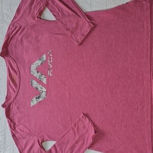 "RVCA" Graphic Heathered Long Sleeve T-shirt Size Small